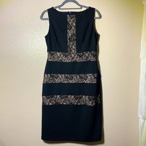 Maggy London Black & Ivory Lace Sleeveless Dress